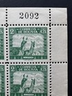 Bolivia 2c Llamas Stamp Full Pane Of 30 Mnh Og Plate No  2092 Green