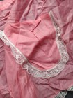 Vintage 1950s Handmade Pink Half Apron Full Circle Lace Sexy Dainty