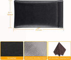 Eyeglasses Pouch With Cleaning Cloth  Portable Squeeze Top Vegan Leather Soft Gl