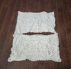 Antique White Filet Bobbin Lace Scalloped Edge White Pillow Inserts  Lot X 2