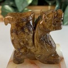 Chinese Jade Stone Dragon Figurine Carved Mythical Beast Animal Statue Figure