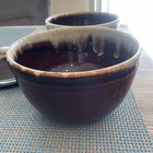 Vintage Brown Drip Glaze Large 7    Bowls Set Of 2 Plus 1 Lid