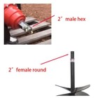 Heavy Duty Auger Bit Adapter Conversion 2 Inch Female Hex To 2  Male Round