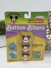 Vintage Disney Button Biters Mickey   Friends Sealed On Card