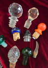 Lot Of 11 Vintage antique Glass other Perfume decanter  Bottle Stoppers  1253