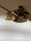 Antique Victorian Butterfly With Gems   Charms Hat Pin 2 1 2   Lont