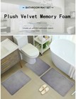  3-piece  Soft Absorbent Velvet Bathroom Mats  Non Slip Memory Foam Bathroom Rug