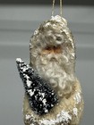 Vintage Style Primitive Handmade German Spun Cotton Batting Santa 8    Ornament