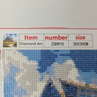 Diamond Art Completed Beach House Painting Unisex 30x30cm Blue Coastal Decor