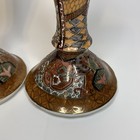 Pair Of Vintage Painted Porcelain Candle Holders Japanese Satsuma Ware Cloisonn  