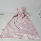 Boyds Pink White Teddy Bear Baby Security Blanket Satin Edge Heart Lovey