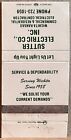 Sutter Electric Company Inc Wichita Ks Kansas Vintage Matchbook Cover