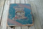 Antique Bell Telephone Stepstool Linesman Heavy Duty Oak 14 5 Square Base 13 Tal