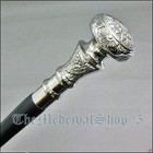 Vintage Antique Wooden Walking Cane Stick With Silver Brass Handle Knob Gift
