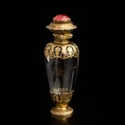 Silver Mounted Baluster Form Glass Antique Perfume Scent Bottle C1870