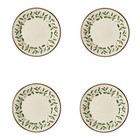 Lenox China  - Holiday - Holly   Christmas Salad Plates - Set Of Four - N o