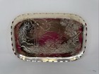 Vtg Arthur Armour Hammered Aluminum Tray Etched Pine   Mountain Scene 11 5 X 7 5