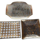 Vintage Georges Briard Glass Serving Trays And Platter Collection  Set Of 3