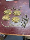 4 Antique Oval Eagle Plates Pulls Federal Hepplewhite 1810 Brass  2 3 8  Period