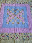 Handmade Butterfly Pastel 38x36 Baby Quilt Flannel Backed Excellent Condition