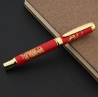 Jinhao 955 Fountain Pen   Converter  Medium Nib  Ceramic Porcelain  Red Dragon