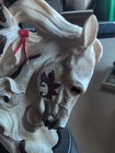 Cheyenne War Paint Horse Head Bust Statue Figurine White 9 1 2    Vtg