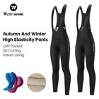 West Biking Cycling Bib Tights Padded Fleece Long Legging Winter Bike Trousers