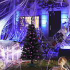 Halloween Black Christmas Tree - 4ft Black  Purple Lights 