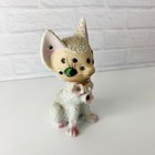 Vintage Sugar Bumpy Cat Rhinestone Figurine 4 5  Japan Hand Painted Kitty Mcm