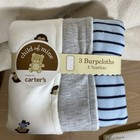 Carters Newborn Boy Baby Bibs Monkey Burpcloths Blue Brown Mittens Set 8pc Pack