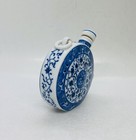 Rare 1950s Asian Blue White Porcelain Bottle Ornate Floral 5    Unique Decor 20