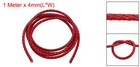 4mm Round Braided Leather Cord For Crafts Jewelry Making  Red 1 1yards 