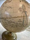 Vintage Cram   s Imperial World Globe 12    Desktop 17    Tall Metal Base Usa Analemma