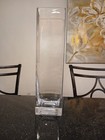 Rectangular Clear Glass Vase 12 x3 