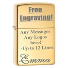 Zippo Logo Pocket Lighter  High Polish Brass  Windproof  Made In Usa