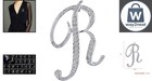 A-z 26 Letters Pins Brooches Silver Plated Metal Broaches Pins-clear Crystal    
