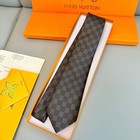 Louis Vuitton Big Checkerboard Damier Silk Tie Brown