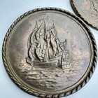 Vintage Brass Clipper Ship Captain Man Cave Decor 3d Wall Art Made England 6   