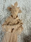 Pema Italian Wooden Statues Saint Francis St Clare Set Catholic Carved Italy