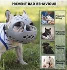 Barkless Dog Muzzle For Short Snout Dogs  Soft Silicone Muzzle For Biting Large
