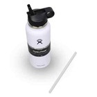 32oz White Hydro Flask Water Bottle Stainless Steel Wide Mouth With Straw Lid