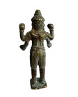 Avalokiteshvara Khmer Cambodian Bronze Statuette Old Deity Shrine Figure