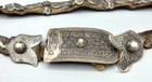 Antique Imperial Russia Caucasian Niello 84 Silver Leather Belt Buckle