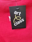 Girls    Long Sleeve Lettuce Trim Edge Ribbed T-shirt Red - Art Class - L 10 12