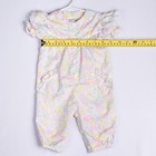 Vintage Mayfair Newborn Floral Romper Pastel Ruffle Lace Trim Girl 0-3m Buttoned