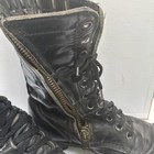 Vintage 1970   s Mens 12 13 Military Combat Boots Black Leather Round Toe