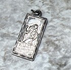 Rare Vintage Silver Saint Christopher Charm pendant  3 4   