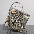 Vintage 4 Mcm  Acrylic And Abalone Coasters With Rack Beach Theme Decor