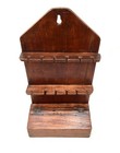 Antique Kitchen Oak Wooden Wall Hanging Georgian Spoon Rack   Candle Box C 1800
