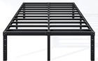18 Inch Queen Metal Bed Frame Heavy Duty Platform No Box Spring Black